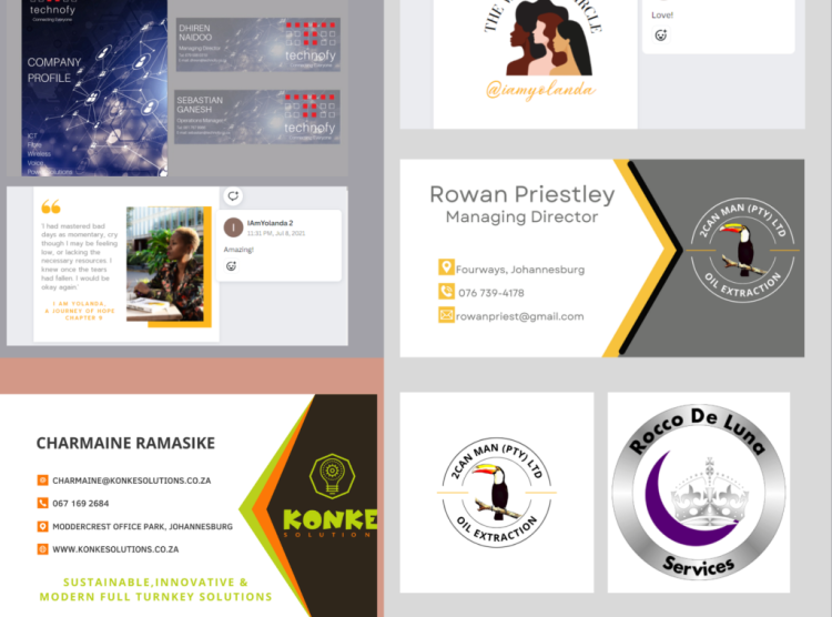 Logos, Business Cards, Business Profile and Email Signature, Canva SM Content